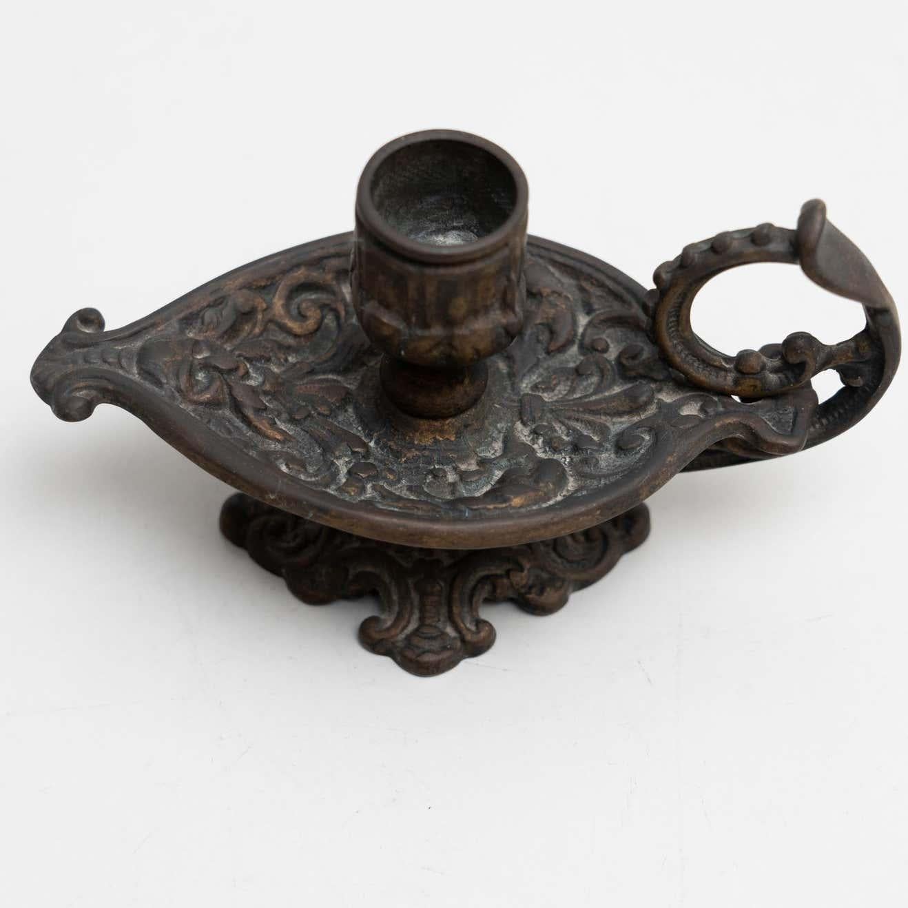 Rustic Metal Candle Holder, circa 1950 For Sale 8