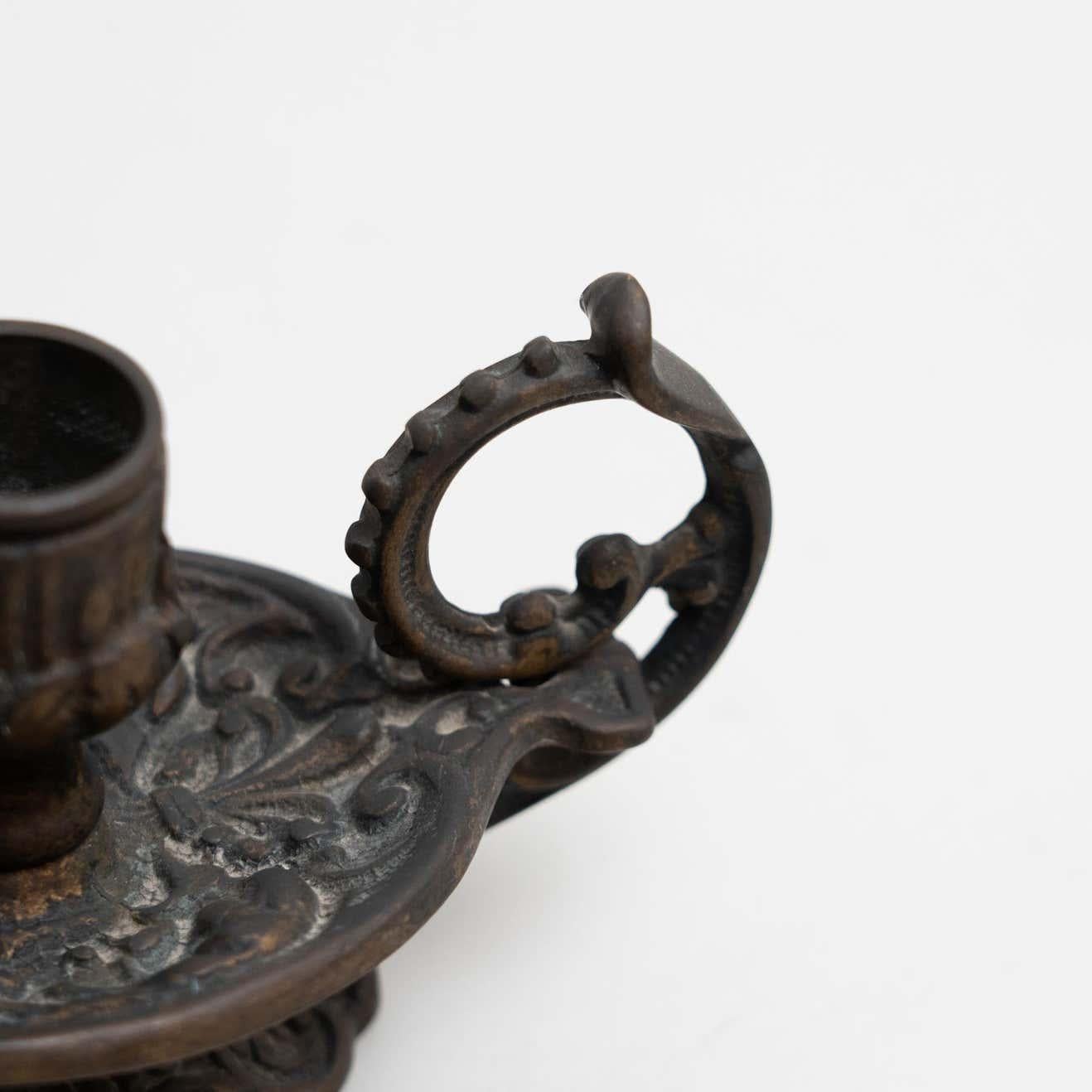 Rustic Metal Candle Holder, circa 1950 For Sale 9