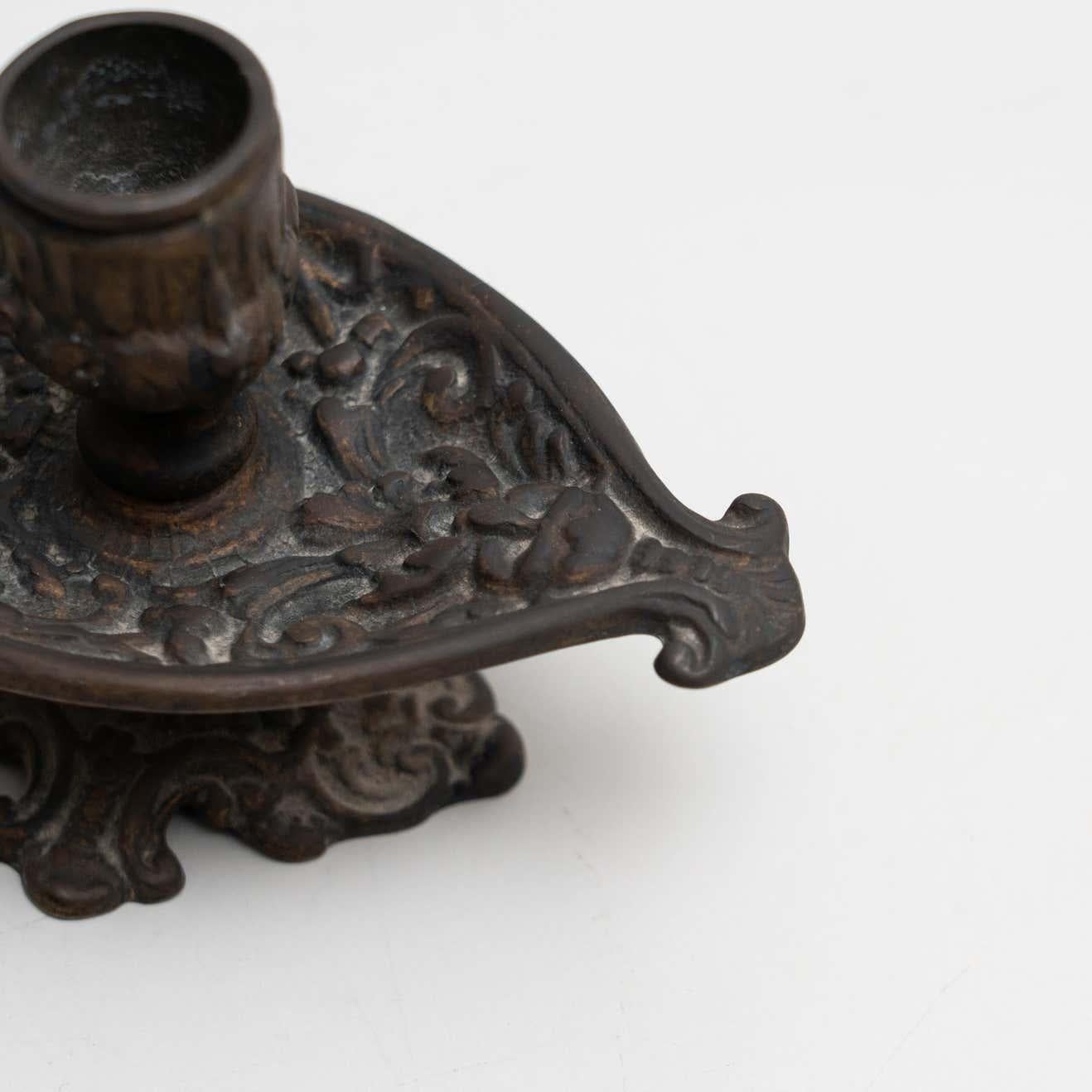 Mid-20th Century Rustic Metal Candle Holder, circa 1950 For Sale