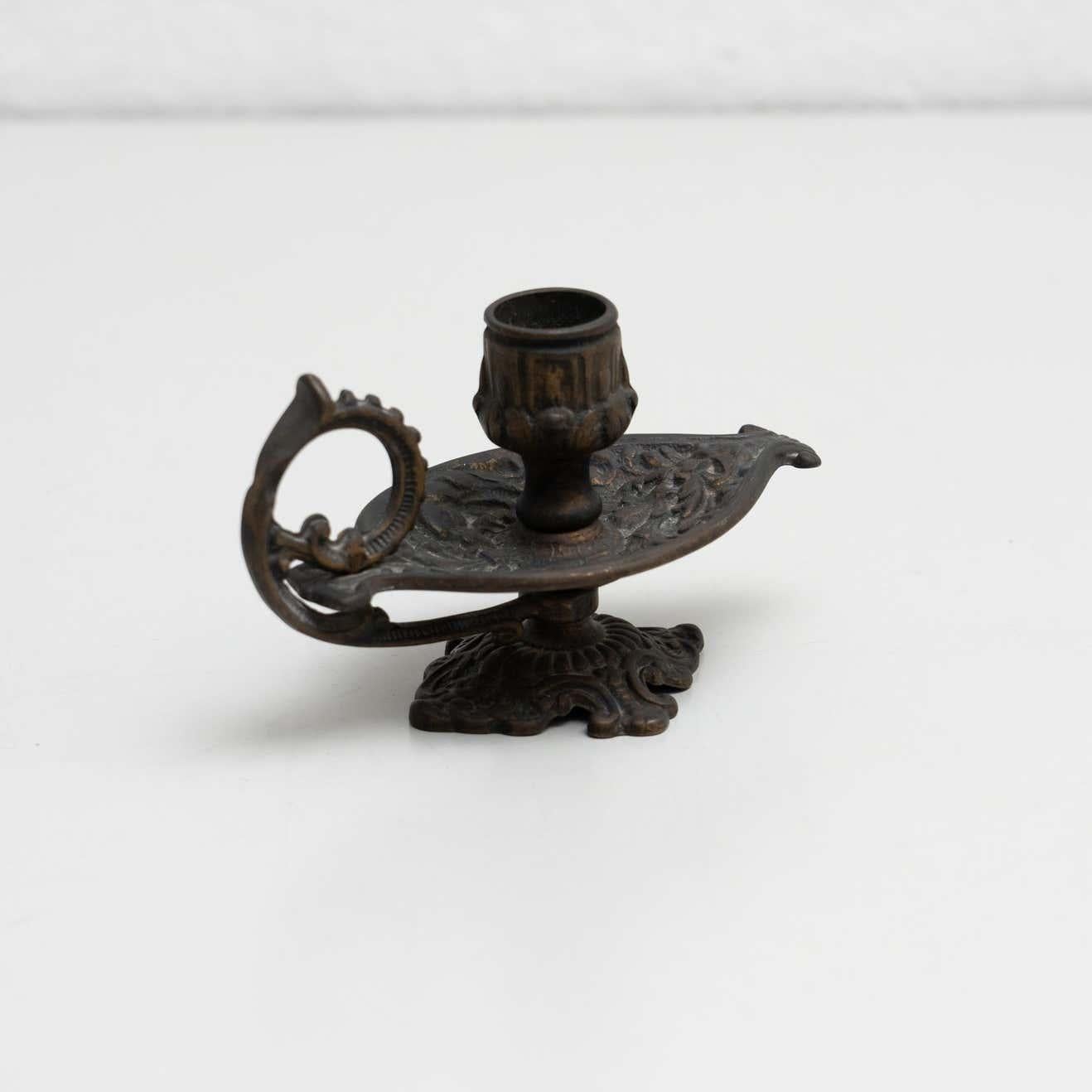 Rustic Metal Candle Holder, circa 1950 For Sale 3