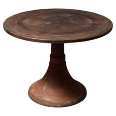 Mesa de café de metal patinado, base giratoria, principios del siglo XIX, Francia