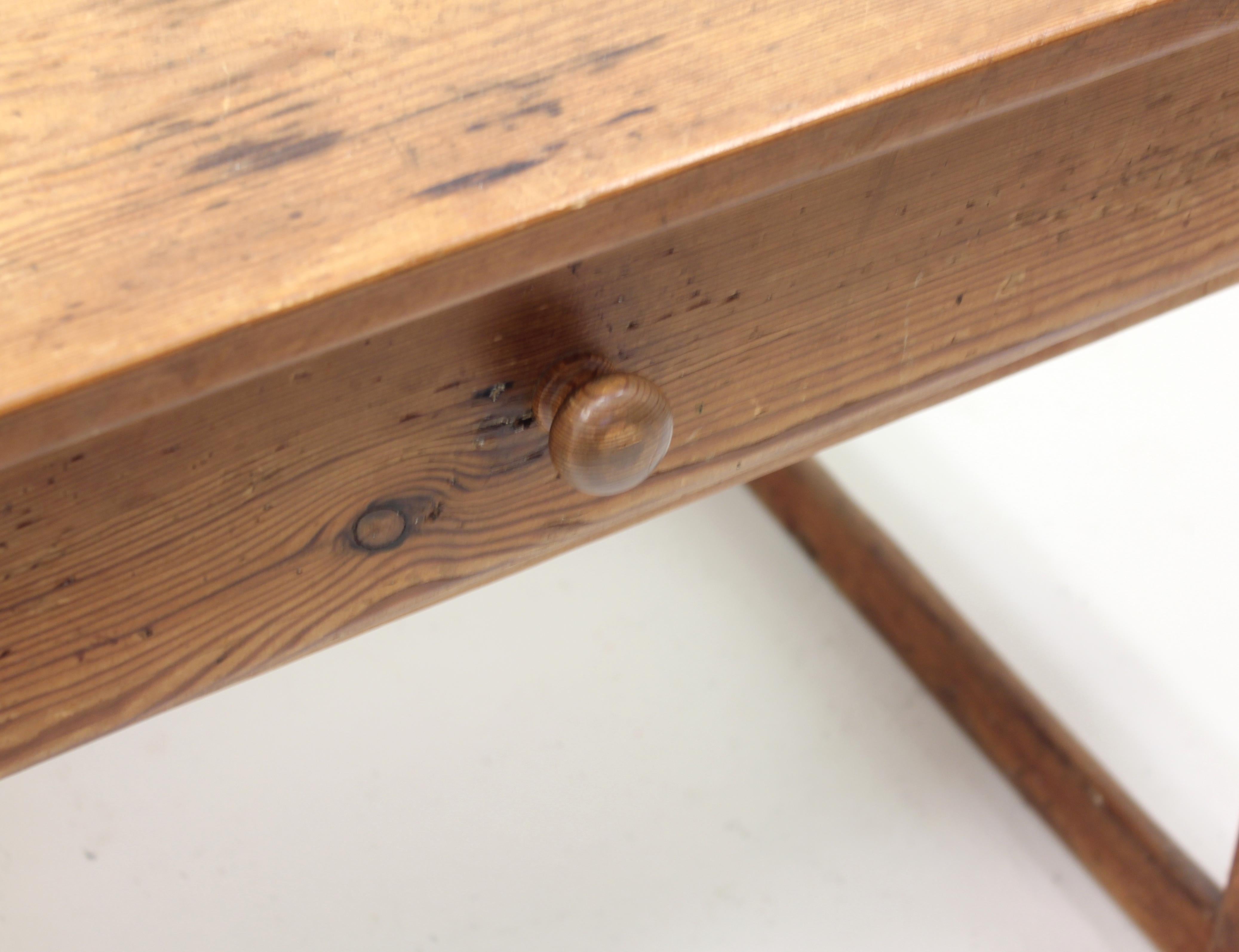 Rustic Mid-19th Century Antique Swedish Pine Table 9