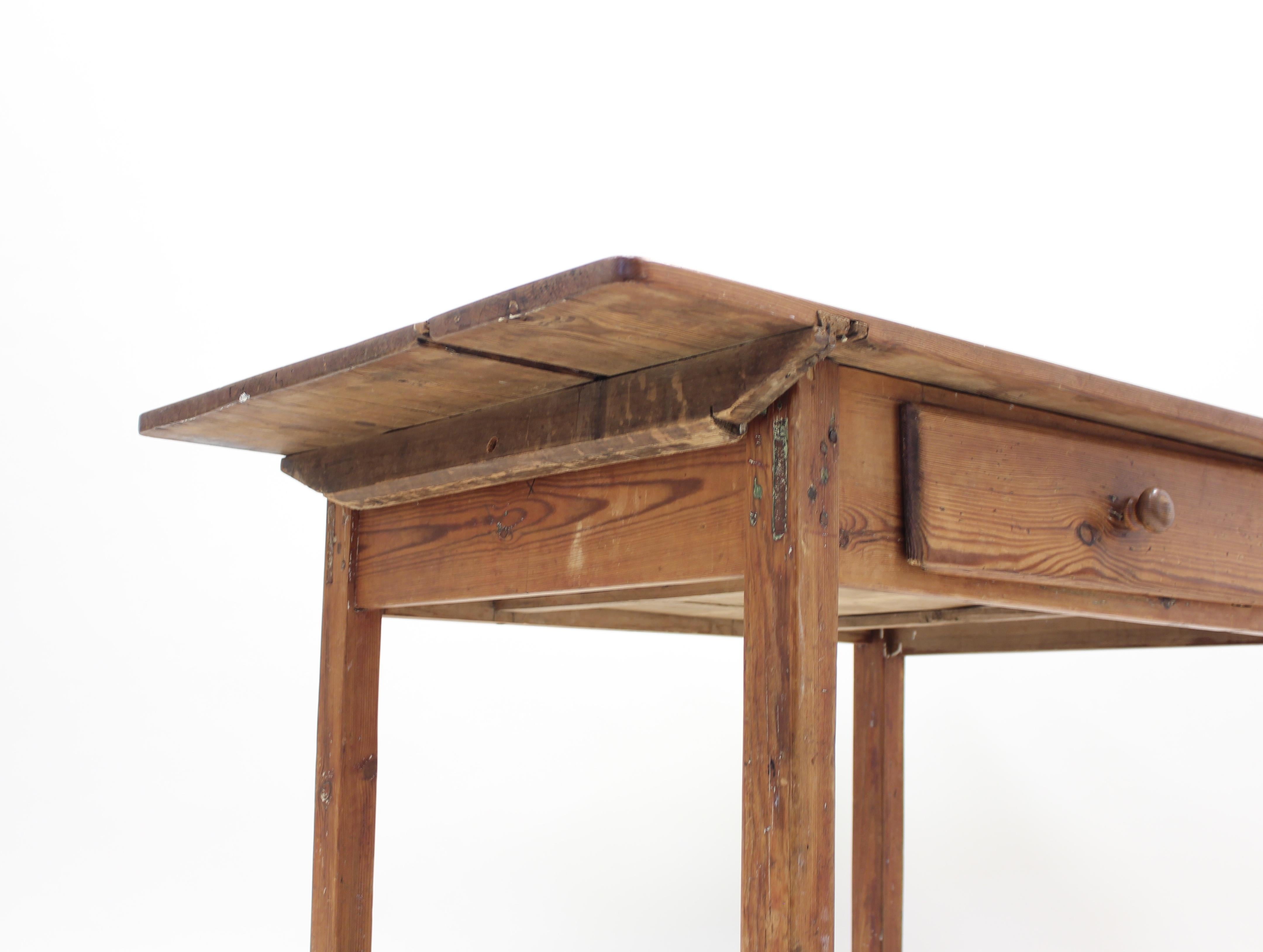 Rustic Mid-19th Century Antique Swedish Pine Table 10