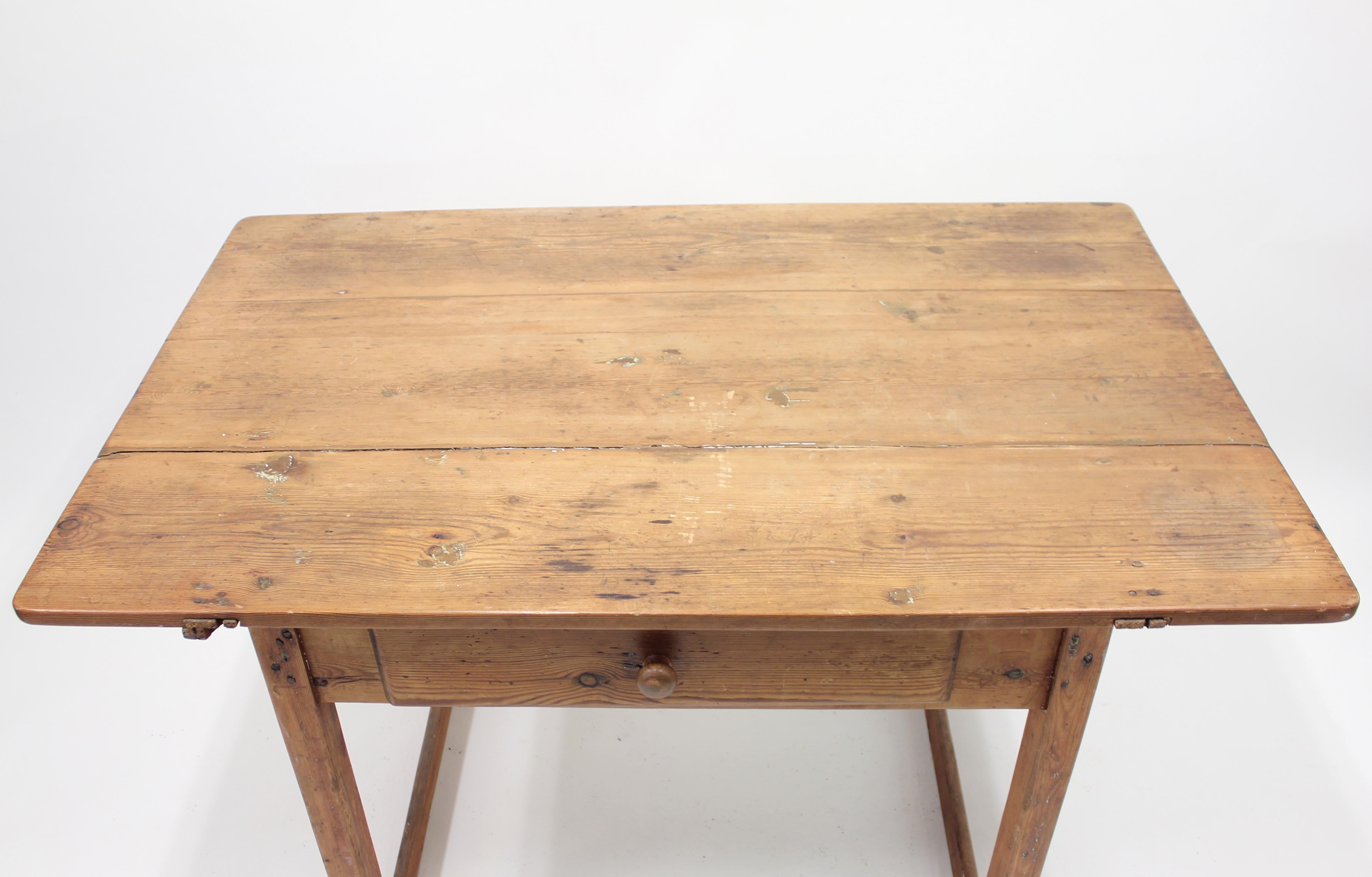Rustic Mid-19th Century Antique Swedish Pine Table 6