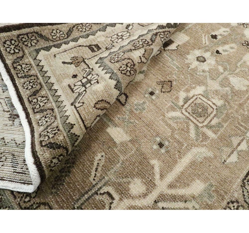 Rustic Mid-20th Century Century Handmade Persian Malayer Gallery Accent Rug For Sale 5