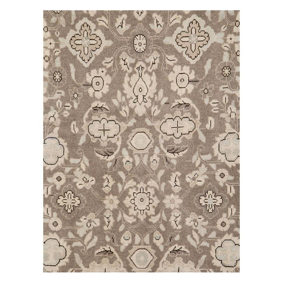 A vintage Persian Malayer accent rug in gallery format handmade during the mid-20th century with a rustic design in brown and cream tones.

Measures: 5' 2