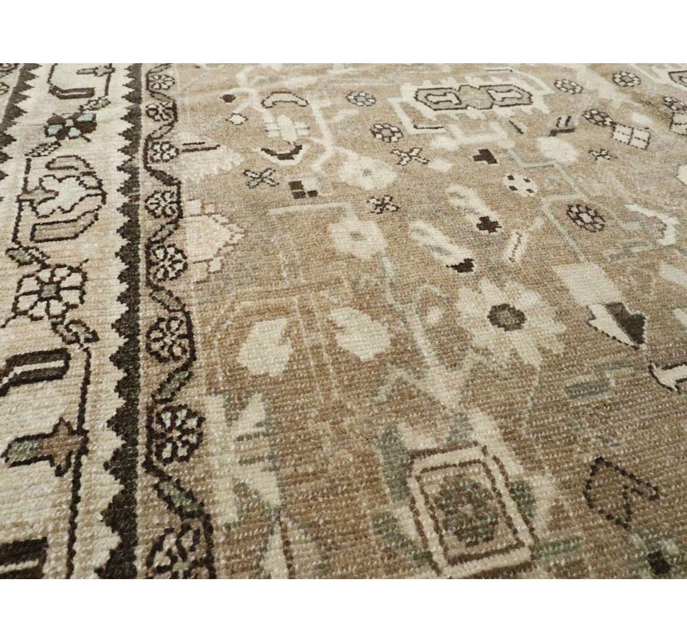 Rustic Mid-20th Century Century Handmade Persian Malayer Gallery Accent Rug For Sale 1
