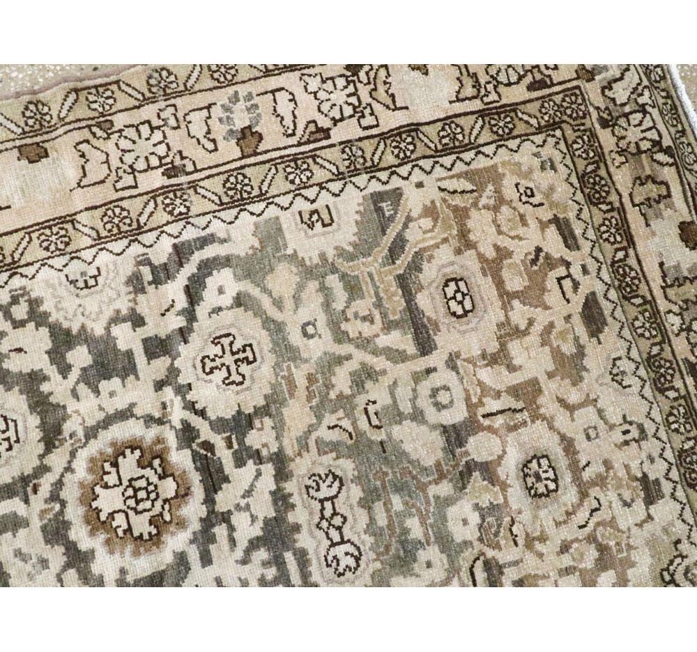 Rustic Mid-20th Century Handmade Persian Malayer Gallery Accent Rug For Sale 1