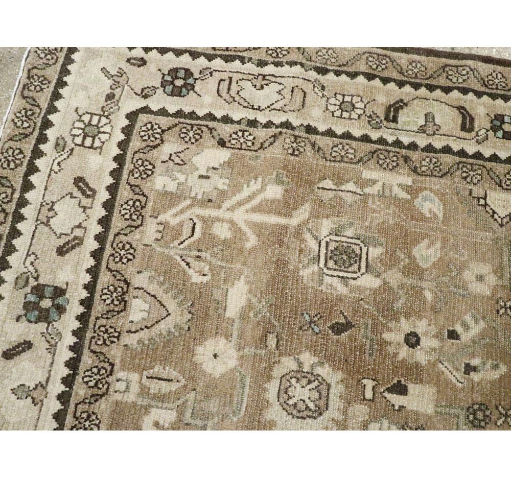 Rustic Mid-20th Century Century Handmade Persian Malayer Gallery Accent Rug For Sale 2