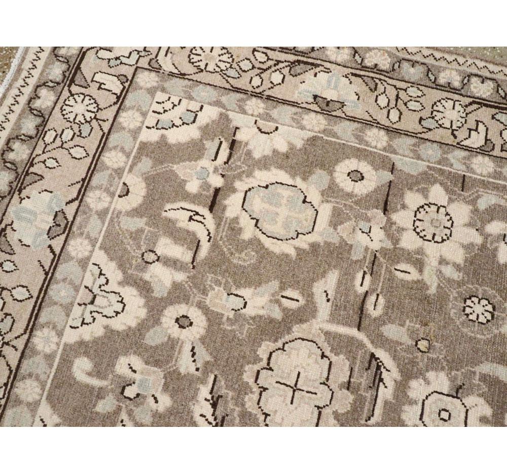 Rustic Mid-20th Century Century Handmade Persian Malayer Gallery Accent Rug For Sale 2