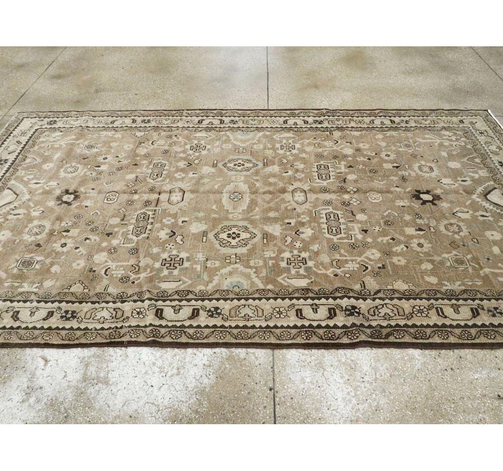 Rustic Mid-20th Century Century Handmade Persian Malayer Gallery Accent Rug For Sale 3