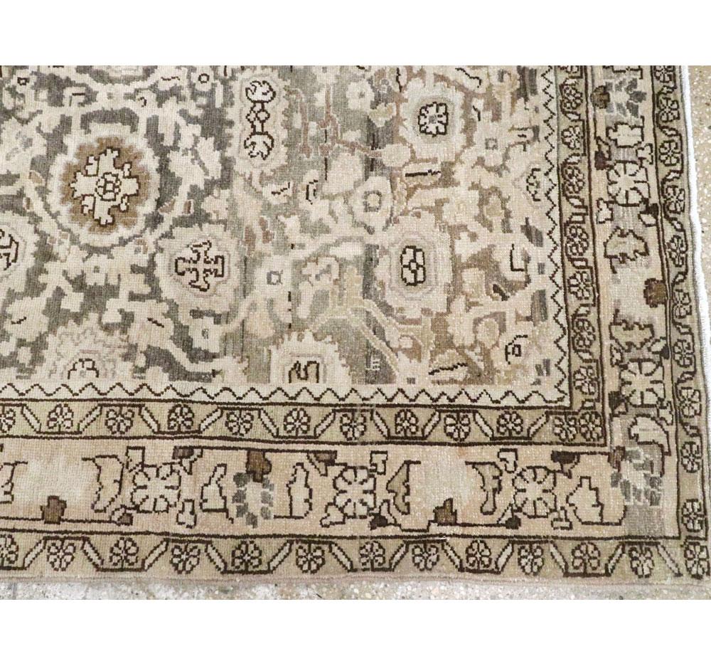 Rustic Mid-20th Century Handmade Persian Malayer Gallery Accent Rug For Sale 3