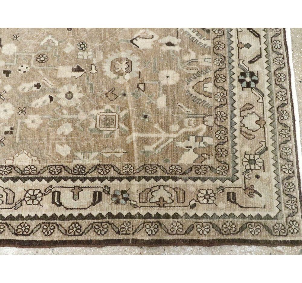 Rustic Mid-20th Century Century Handmade Persian Malayer Gallery Accent Rug For Sale 4