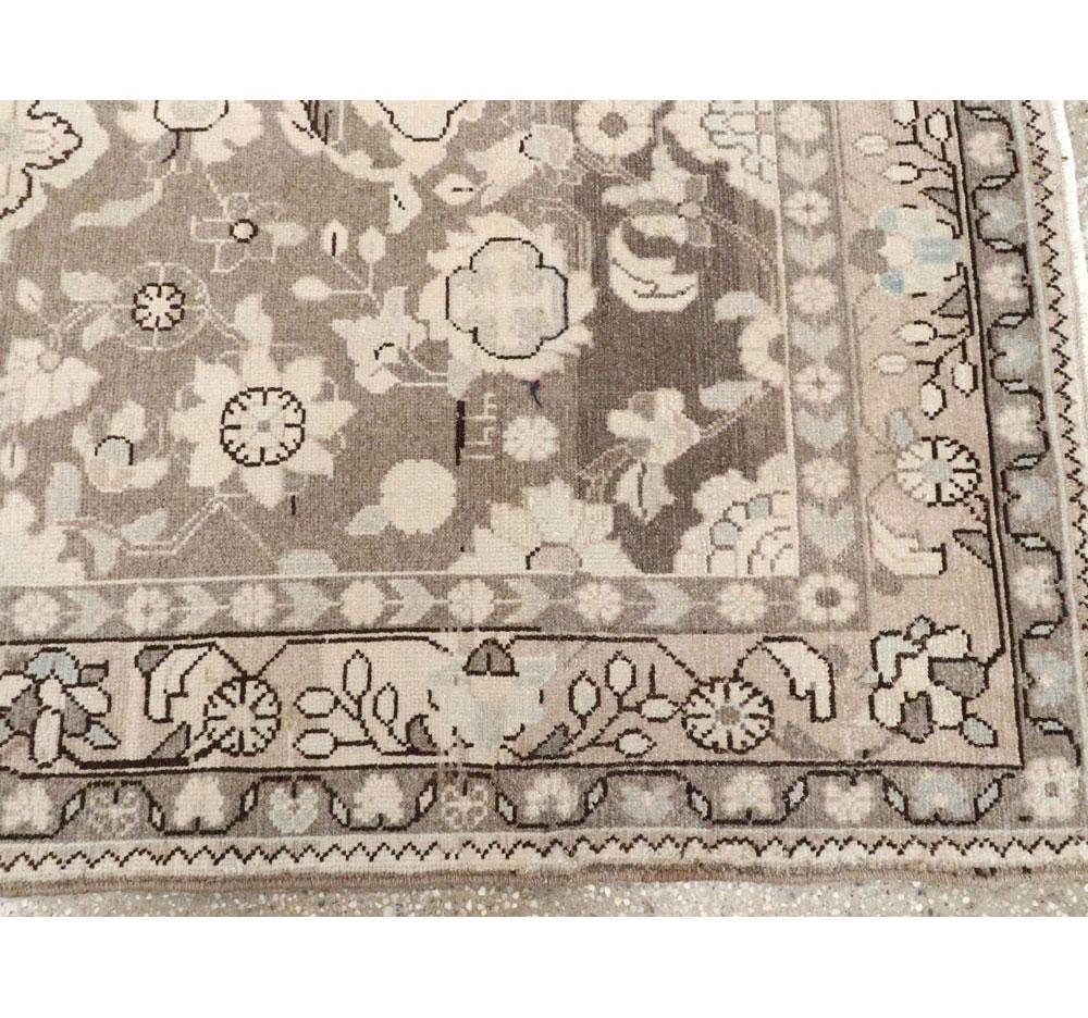 Rustic Mid-20th Century Century Handmade Persian Malayer Gallery Accent Rug For Sale 4