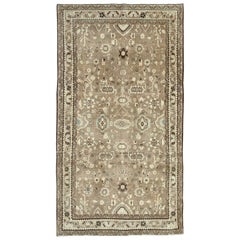 Vintage Rustic Mid-20th Century Century Handmade Persian Malayer Gallery Accent Rug
