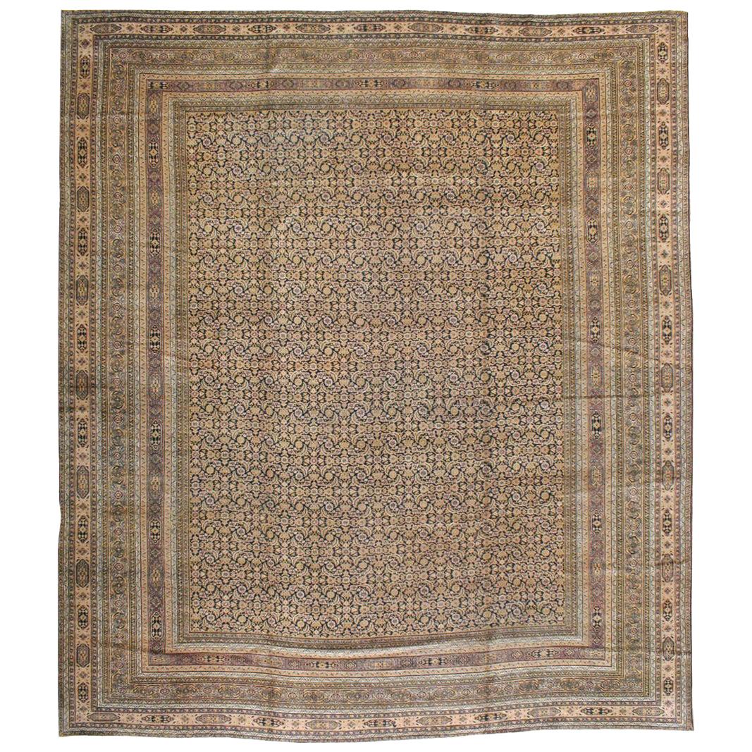 Rustic Mid-20th Century Handmade Persian Khorassan Large Square Room Size Carpet