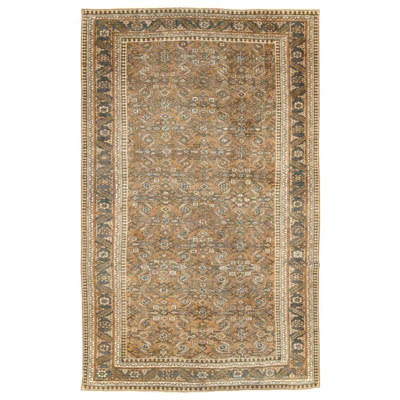 Vintage Persian Mahal Area Rug with Modern Rustic Style For Sale at 1stDibs