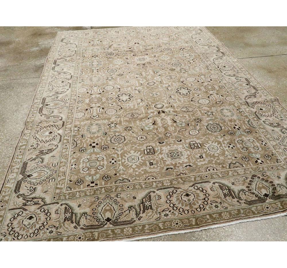 Wool Rustic Mid-20th Century Handmade Persian Malayer Room Size Accent Rug For Sale