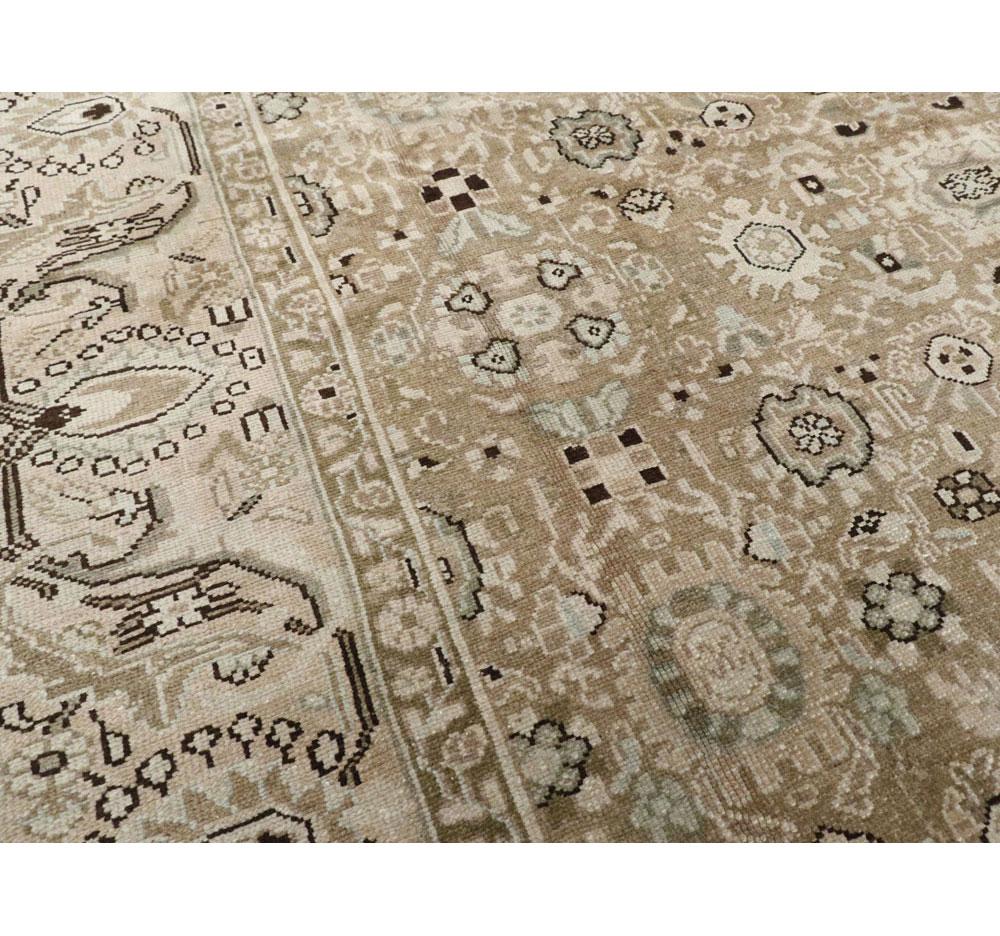 Rustic Mid-20th Century Handmade Persian Malayer Room Size Accent Rug For Sale 1