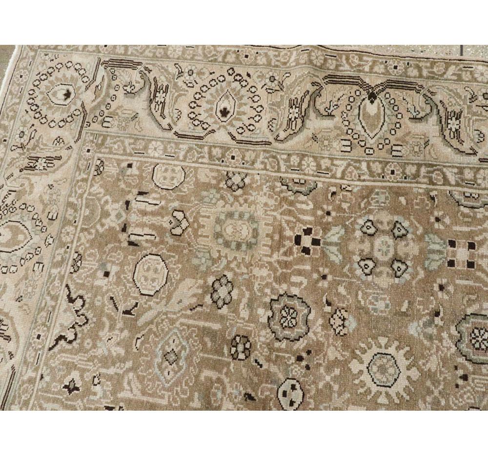 Rustic Mid-20th Century Handmade Persian Malayer Room Size Accent Rug For Sale 2