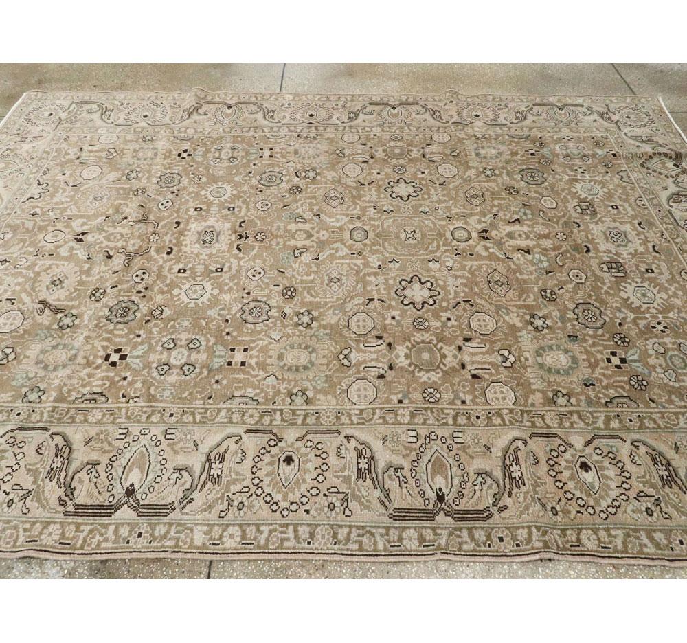 Rustic Mid-20th Century Handmade Persian Malayer Room Size Accent Rug For Sale 3