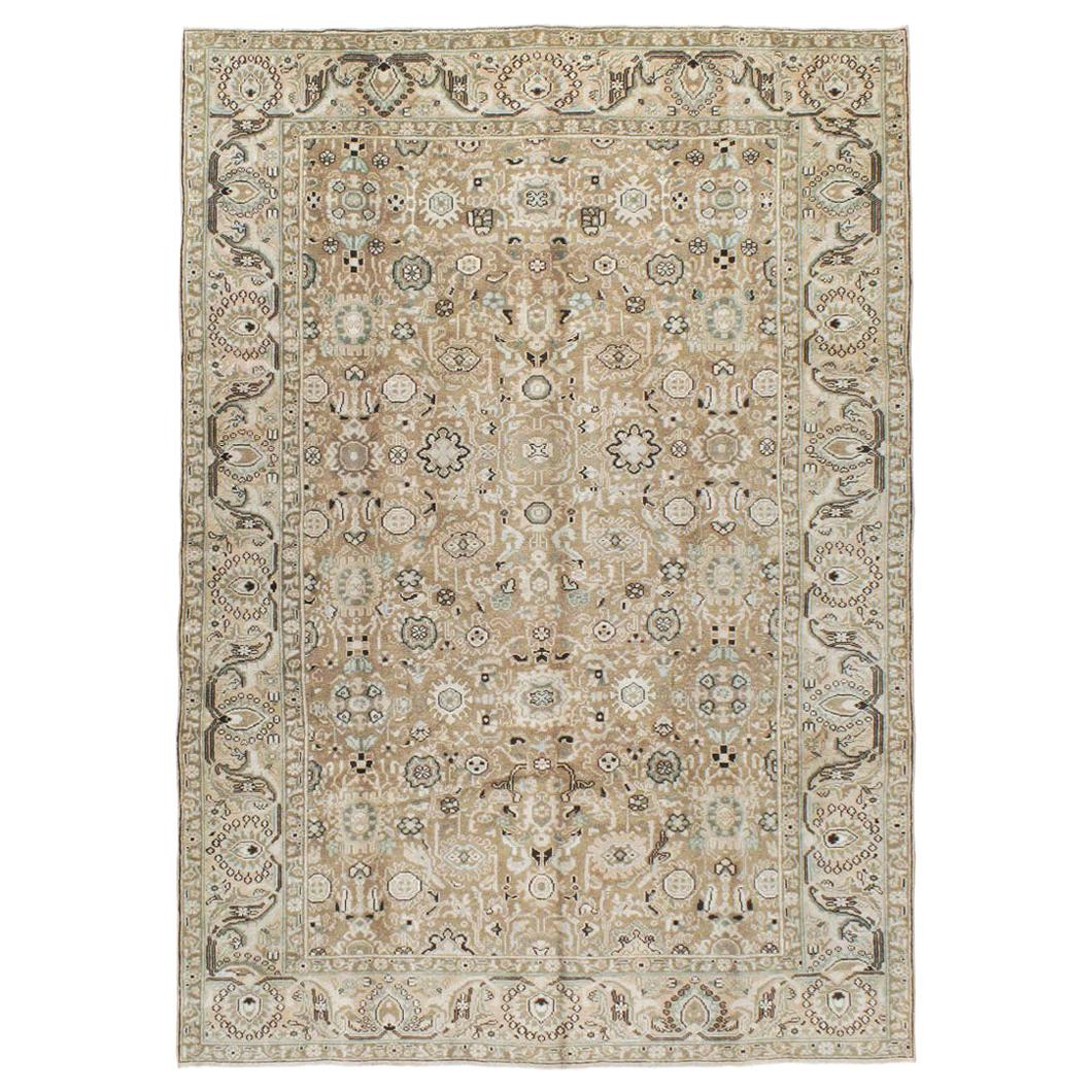 Rustic Mid-20th Century Handmade Persian Malayer Room Size Accent Rug For Sale