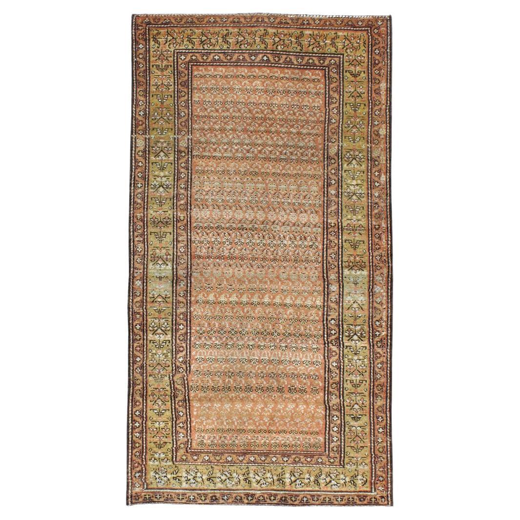 Rustic Mid-20th Century Handmade Persian Malayer Small Accent Rug
