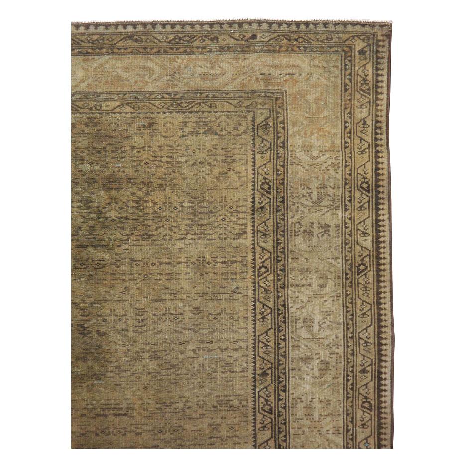 Rustic Mid-20th Century Handmade Persian Malayer Small Room Size Accent Rug In Good Condition For Sale In New York, NY