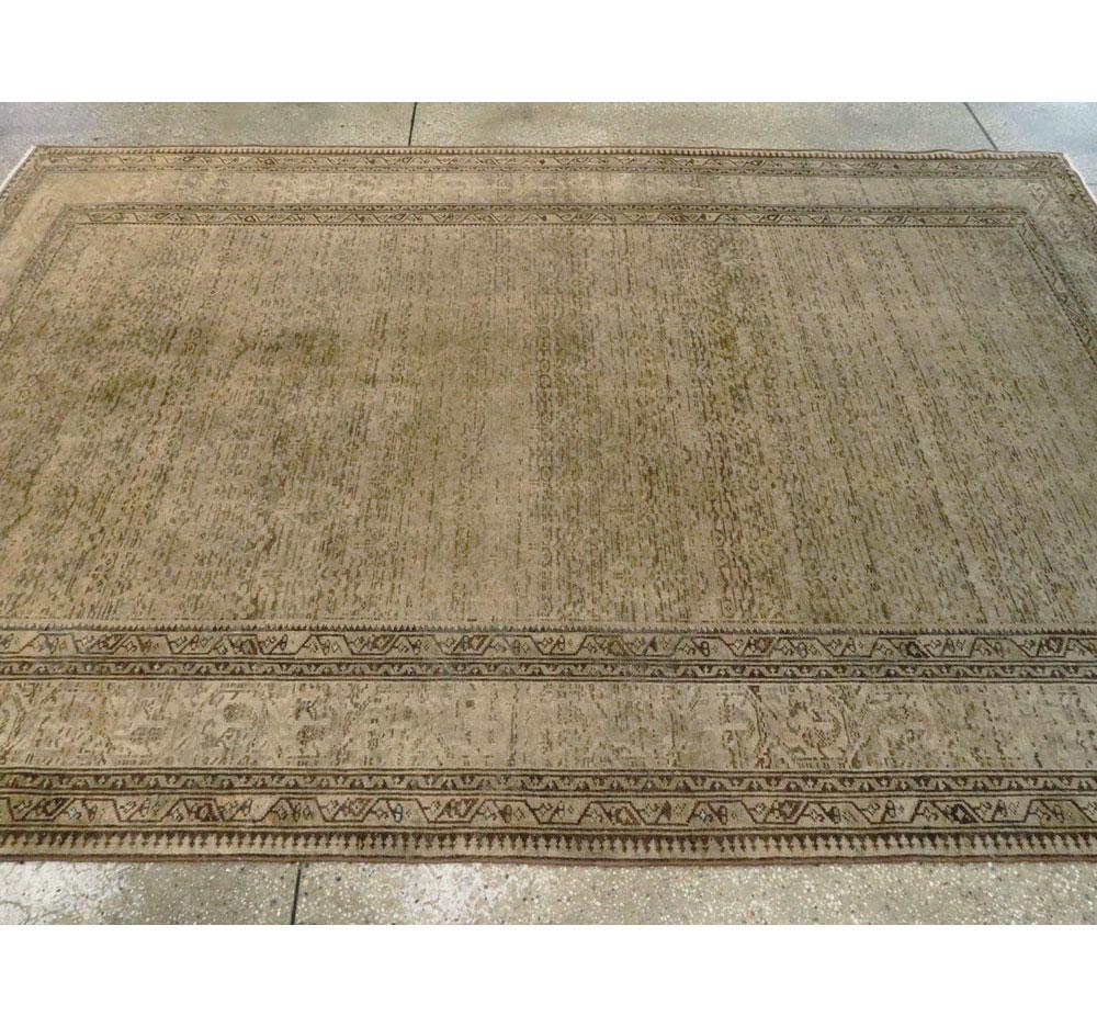 Rustic Mid-20th Century Handmade Persian Malayer Small Room Size Accent Rug For Sale 3