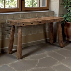 Rustic Mid-Century Brutalist Bench