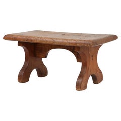 Rustikaler Hocker aus der Mitte des Jahrhunderts aus Eiche, Frankreich ca. 1890