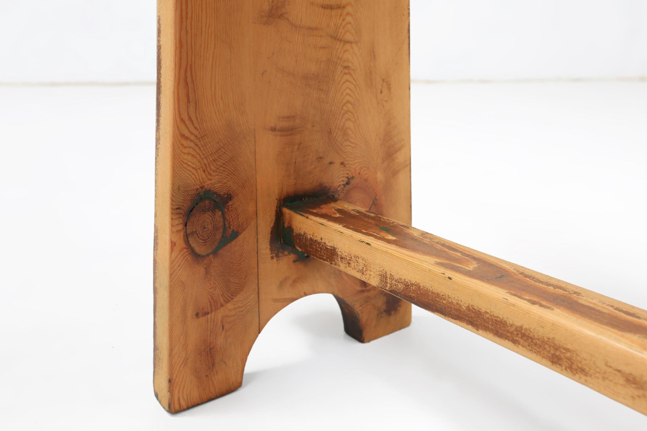 Rustic mid-century wooden bench, France ca. 1900 For Sale 5