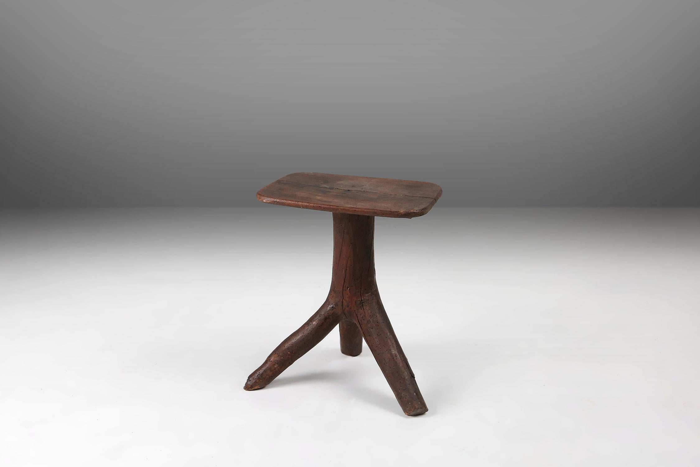 France / 1850 / stool / rustic / Mid-century

An unique stool made in France around 1850. Handpicked from trees in the heart of France, this stool showcases the timeless beauty of nature. The stool is made from solid wood and has a tree branch as