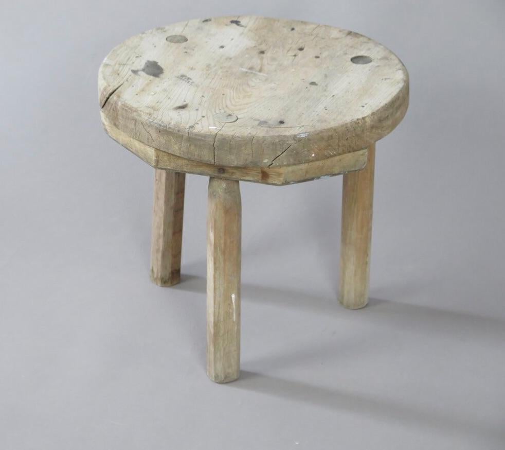 Woodwork Rustic Milking Stool, France For Sale