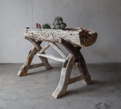 Rustic Minimalist Driftwood Trough Planter