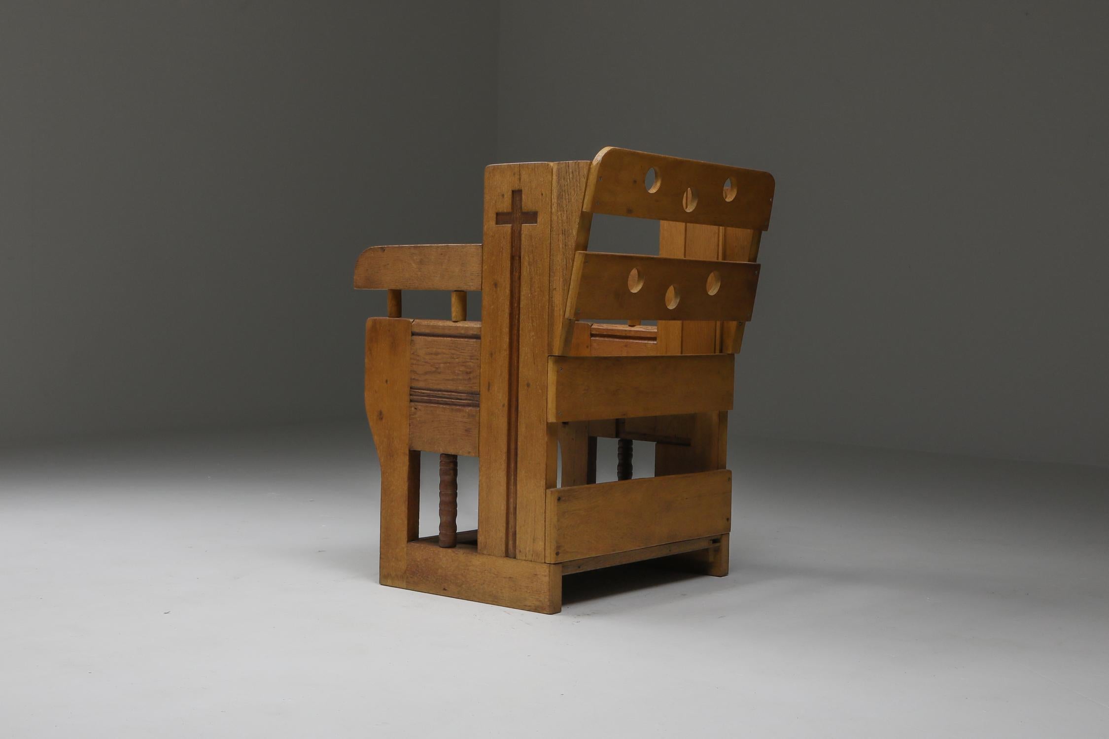 Rustic Modern Armchair in Oak 1