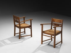 Poltrone rustiche moderne in Oak e paglia
