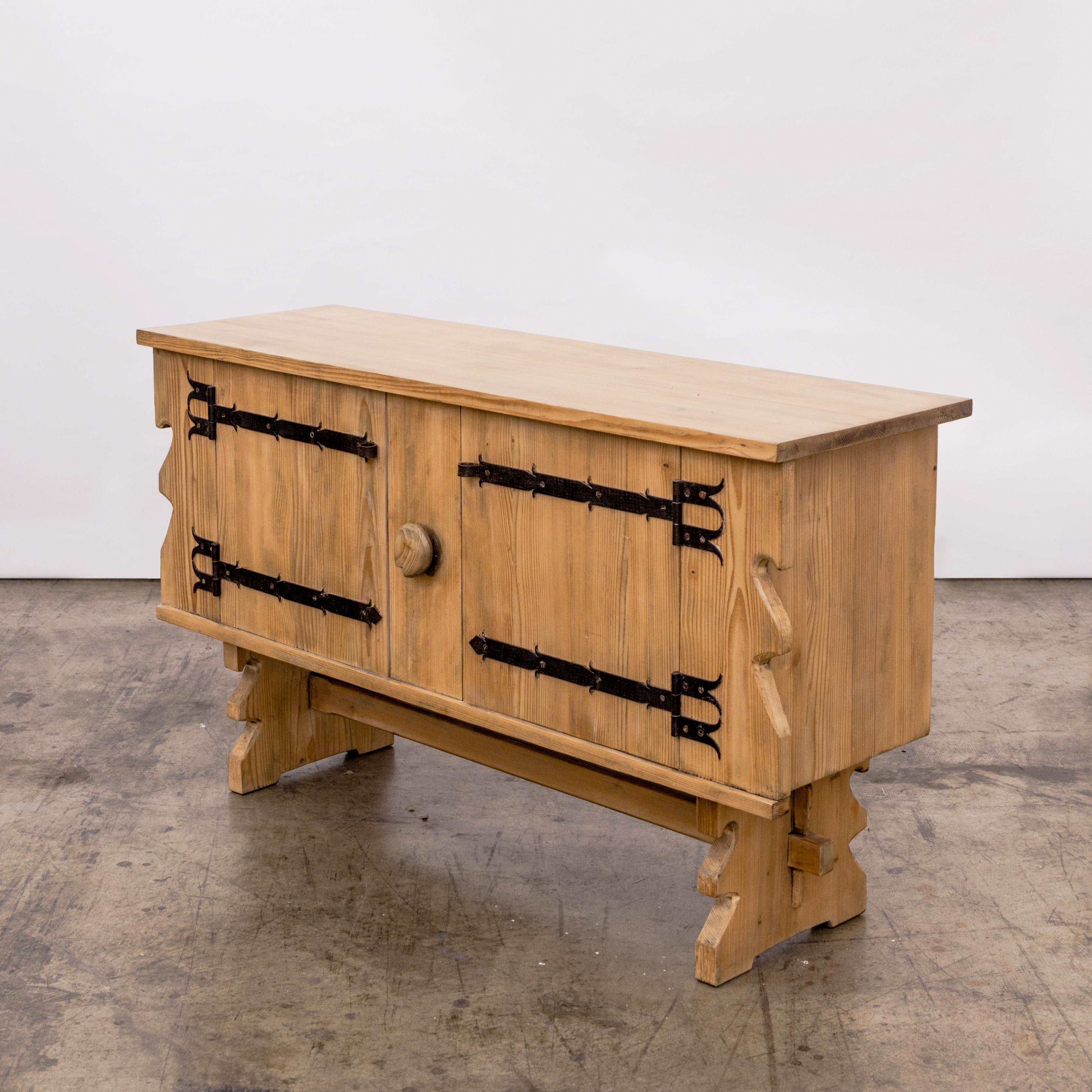 Mid-20th Century Rustic Modern Bleached Pine Cabinet For Sale