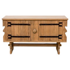 Retro Rustic Modern Bleached Pine Cabinet