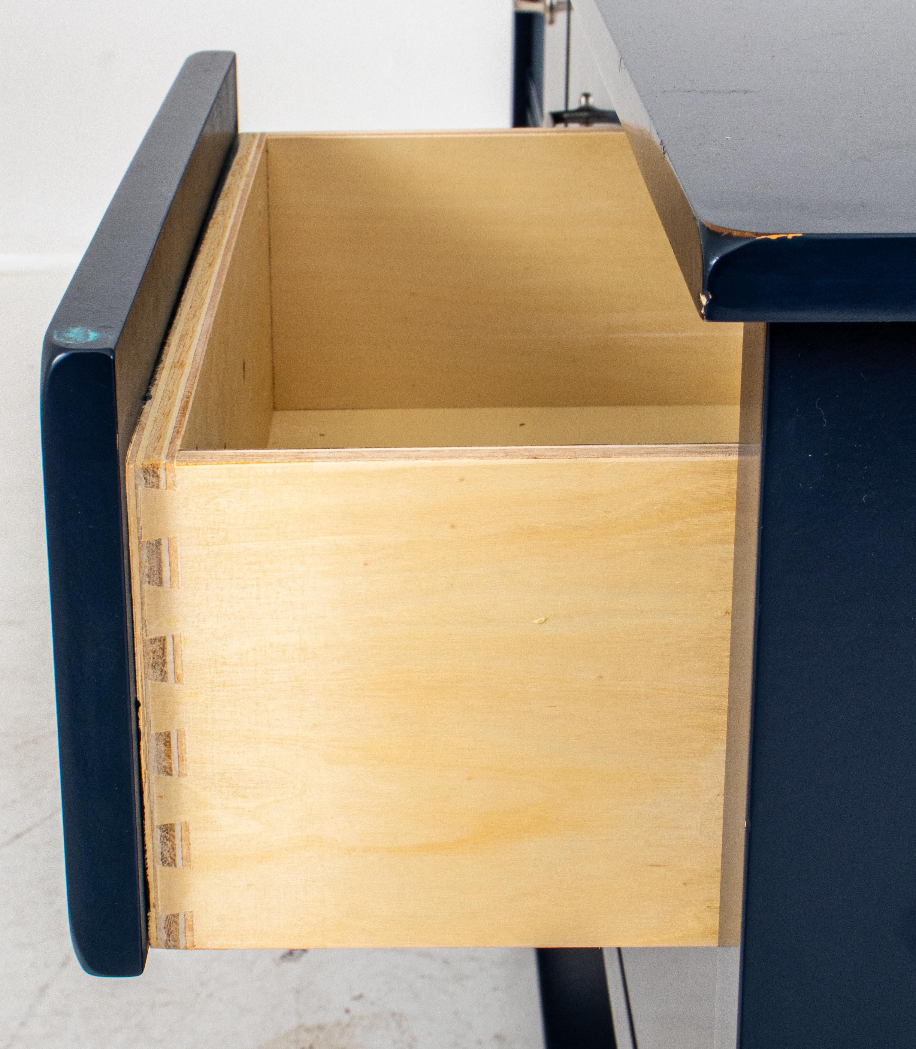 Rustic Modern Blue-Painted Dresser In Good Condition In Astoria, NY