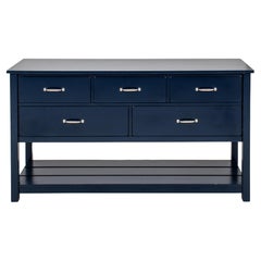 Vintage Rustic Modern Blue-Painted Dresser