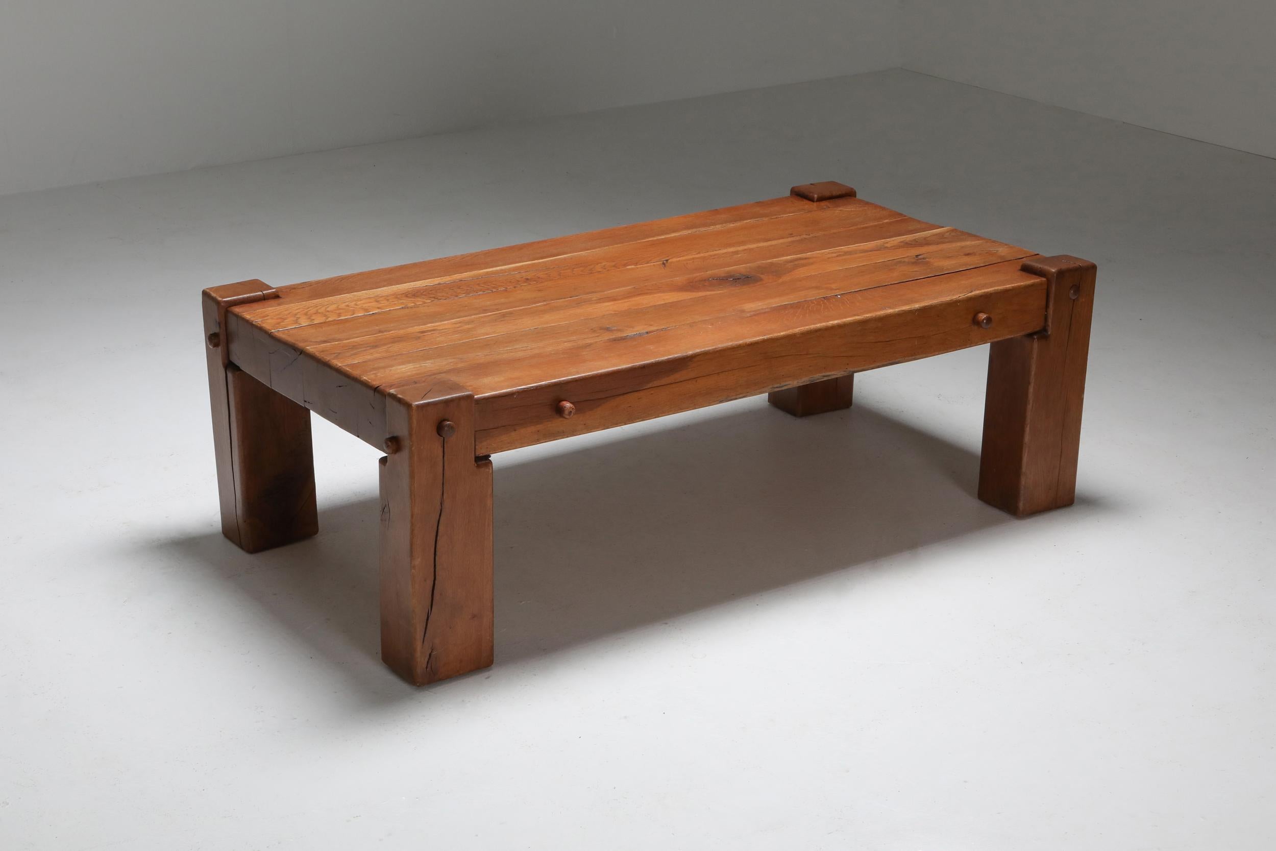 Rustic Modern Coffee Table in Solid Oak 1