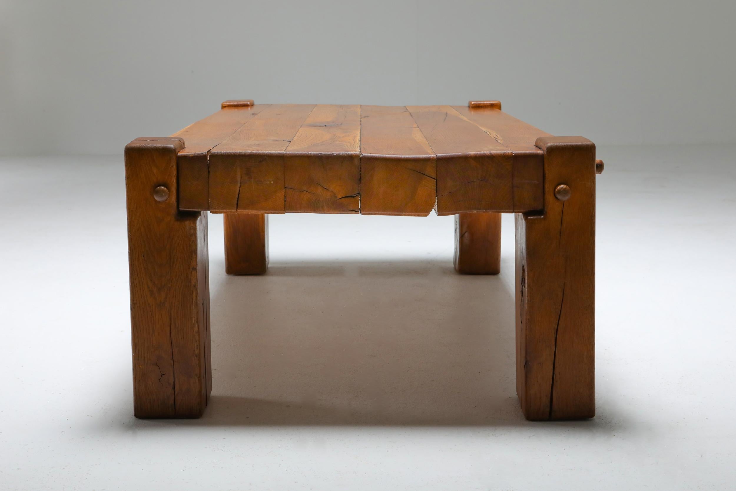 Rustic Modern Coffee Table in Solid Oak 2