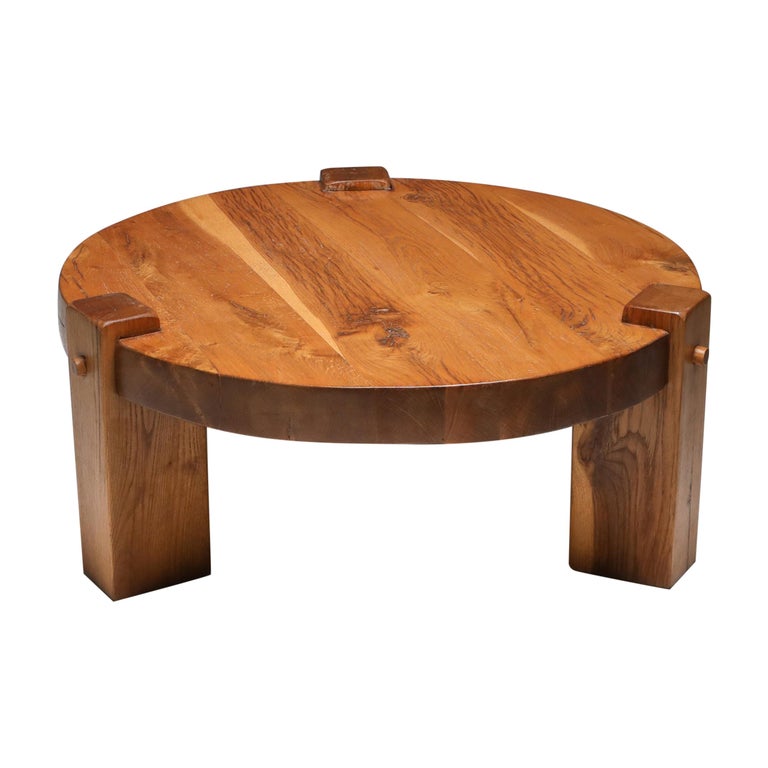 Rustic Modern Coffee Table in Solid Oak For Sale at 1stdibs
