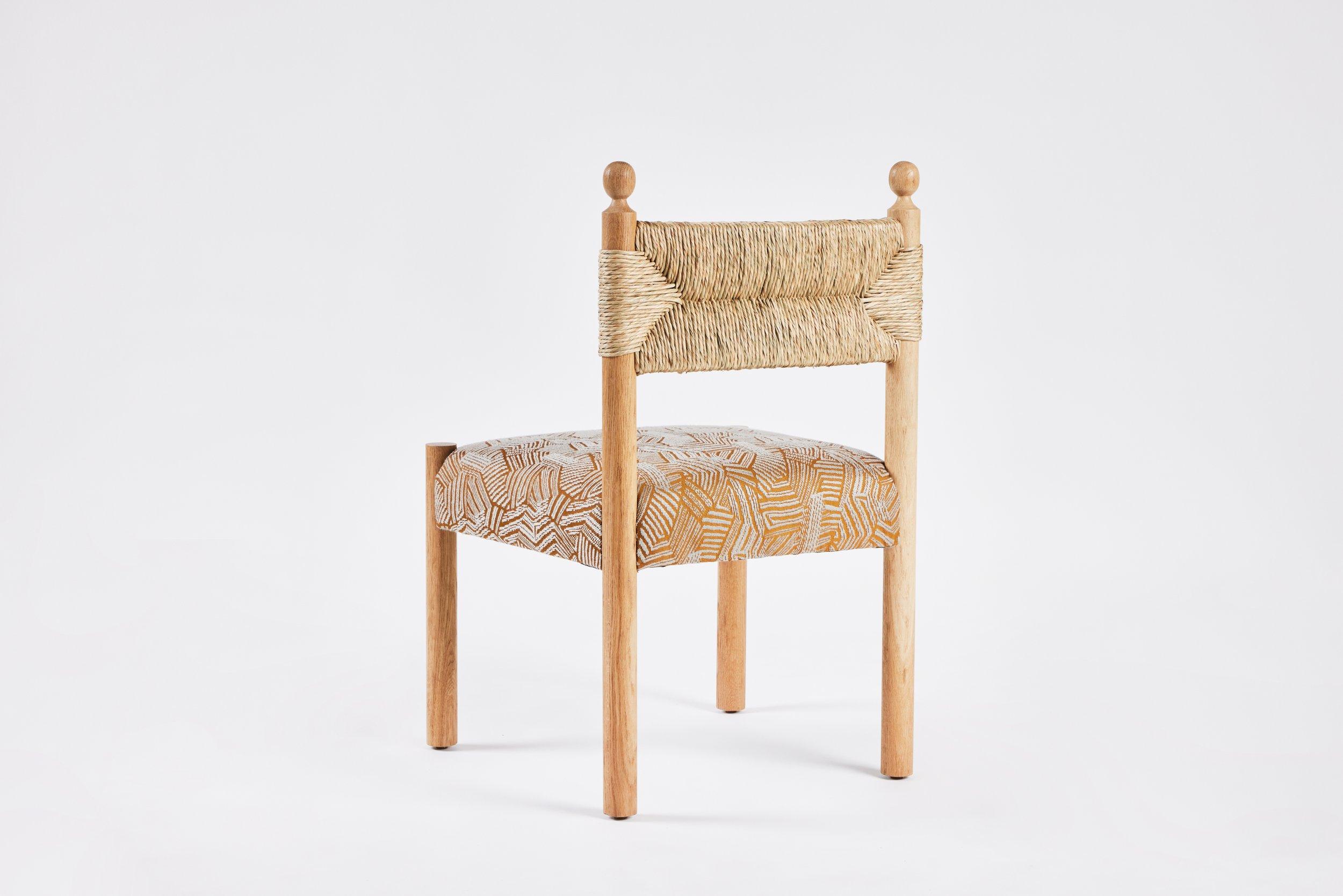 Rustikaler Modern Sydney Dining Side Chair Gepolsterter Sitz & Binsenrücken (amerikanisch) im Angebot