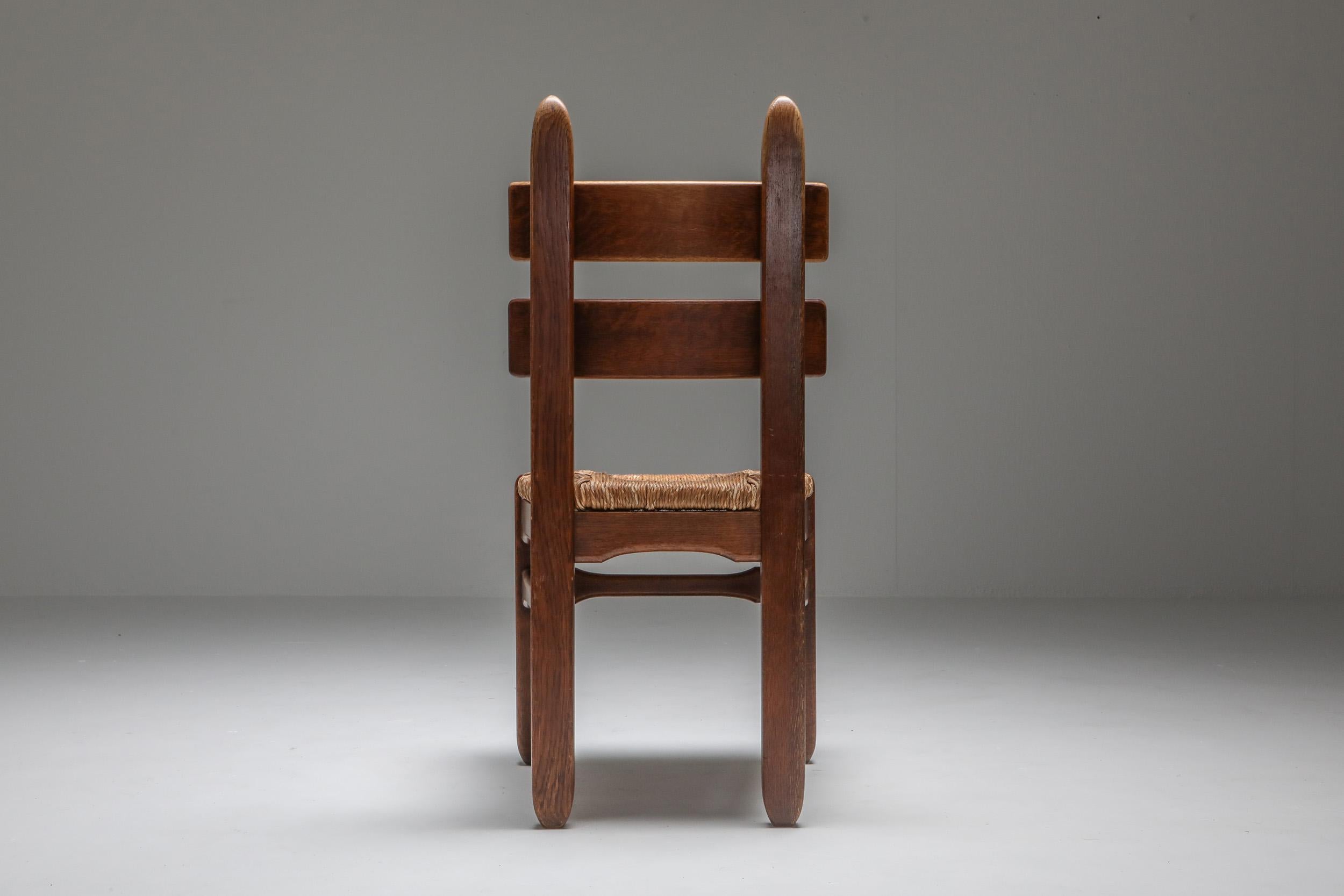 Rustic Modern Oak and Cord Chairs 5