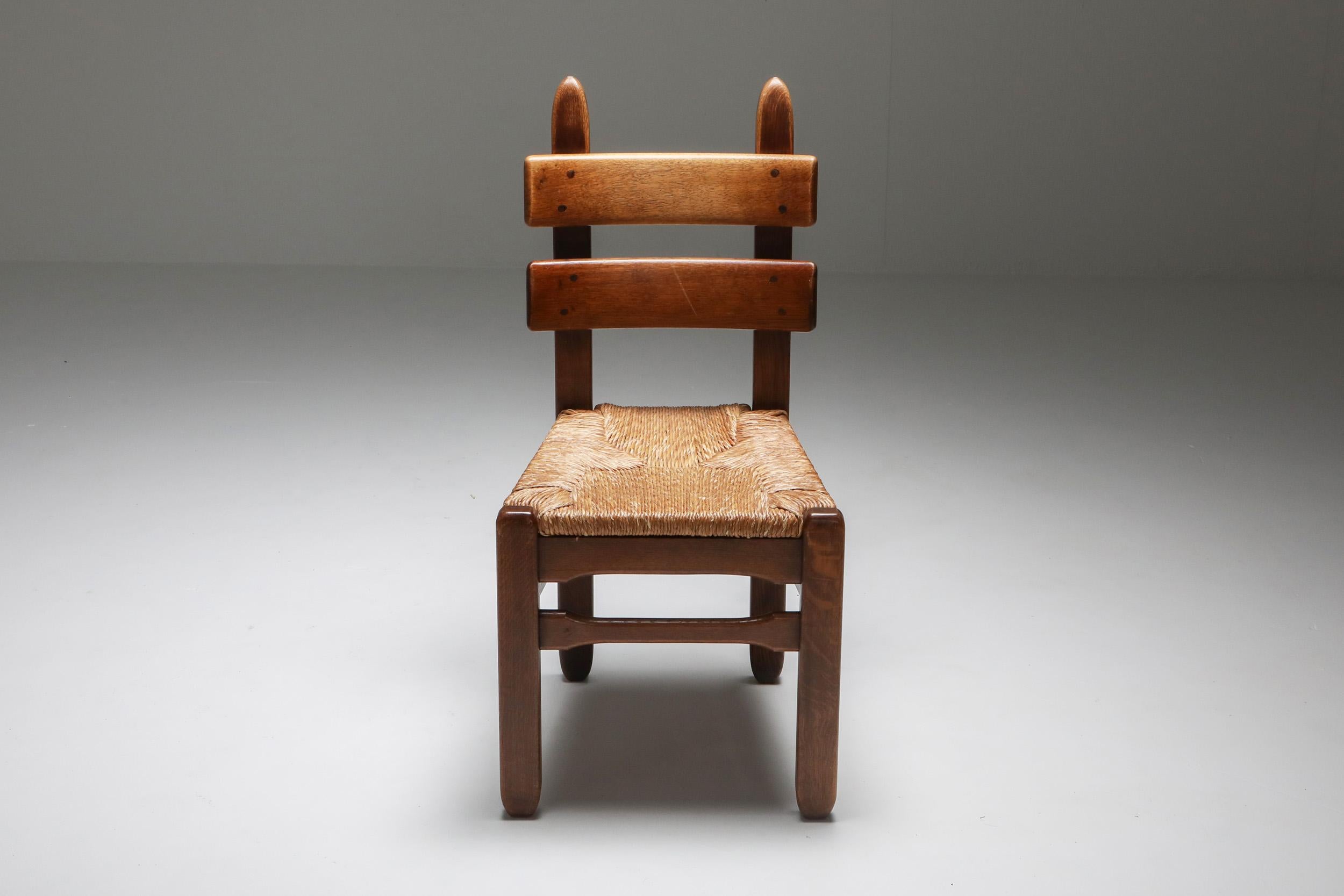 Rustic Modern Oak and Cord Chairs 5