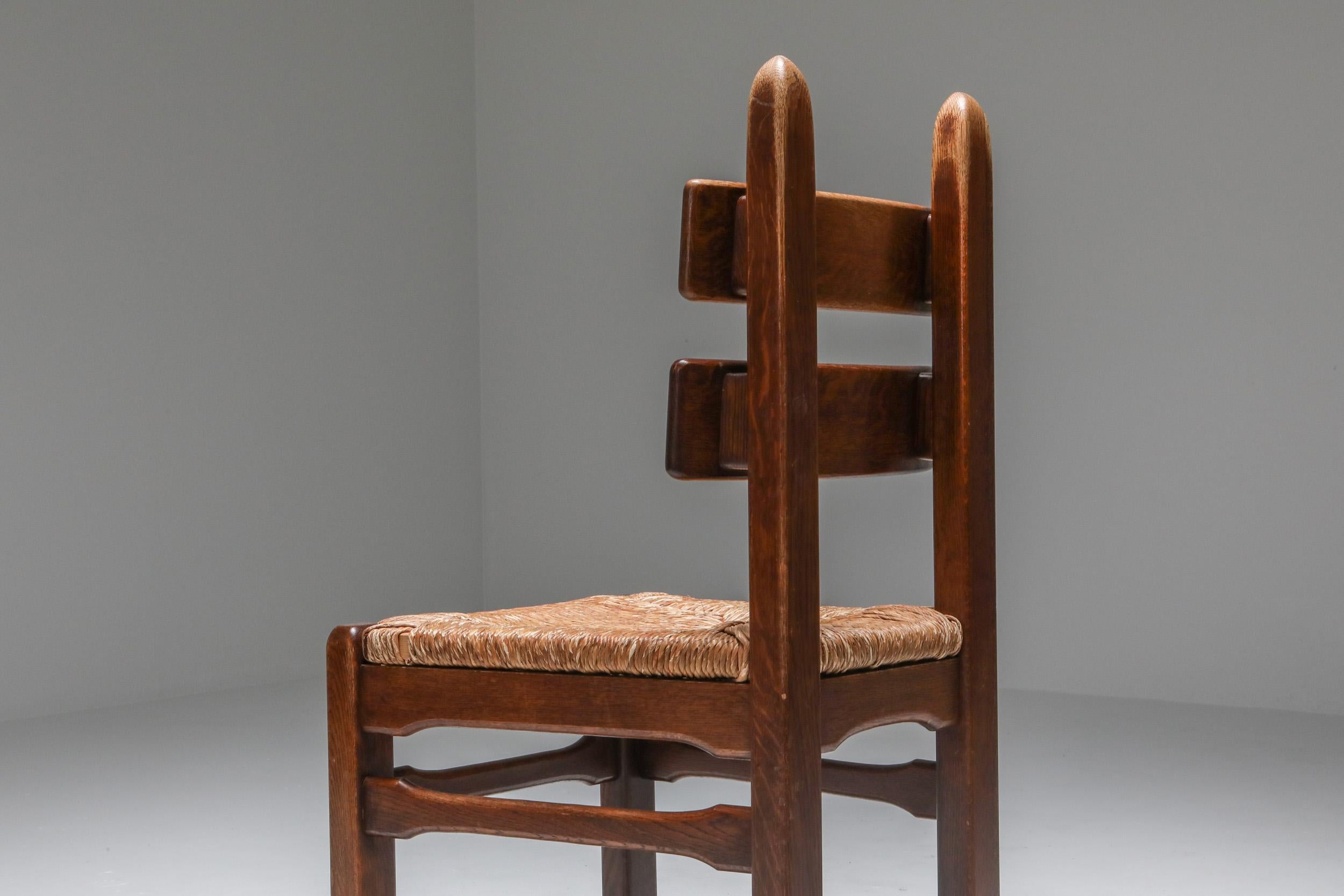 Rustic Modern Oak and Cord Chairs 8