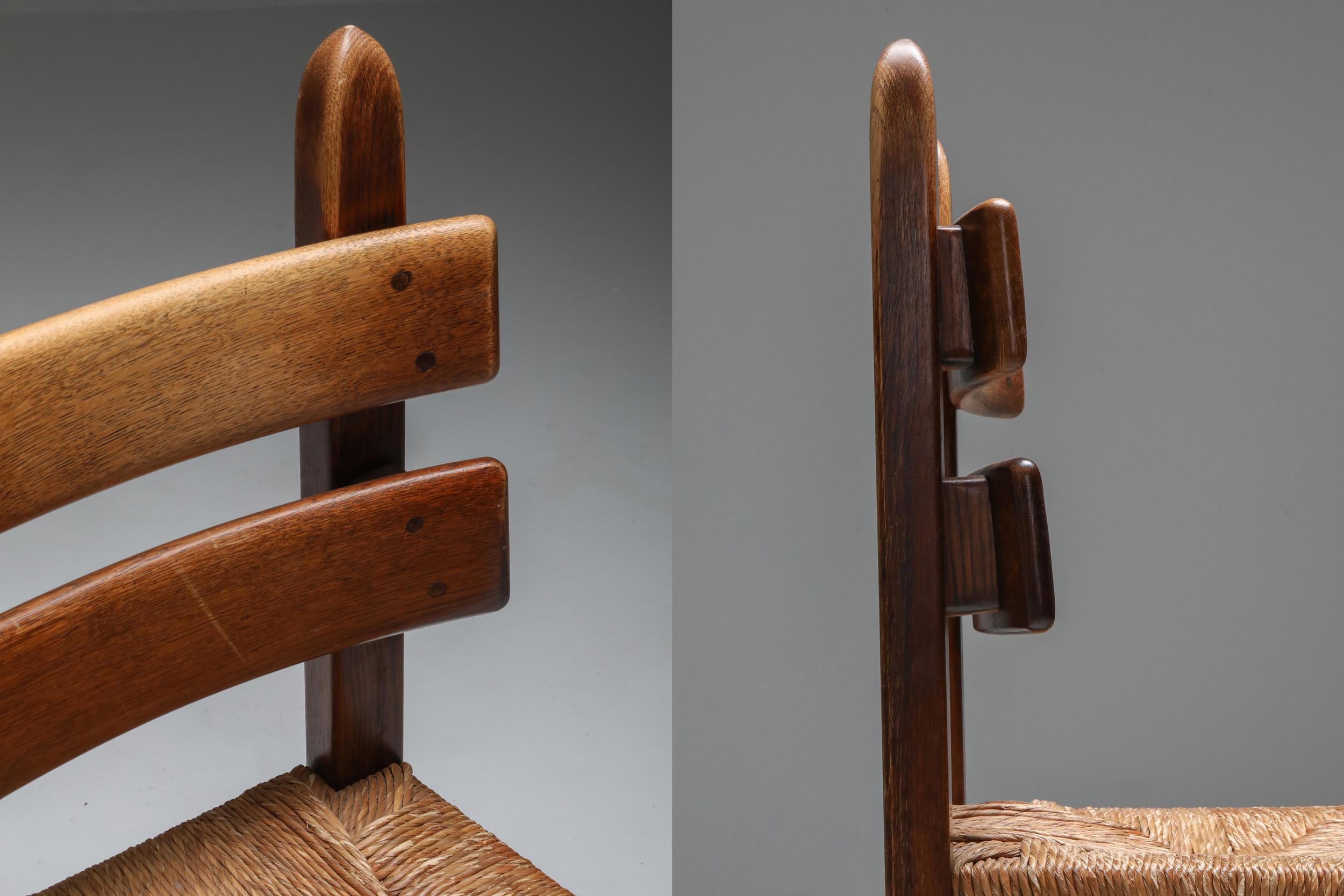 Rustic Modern Oak and Cord Chairs 9