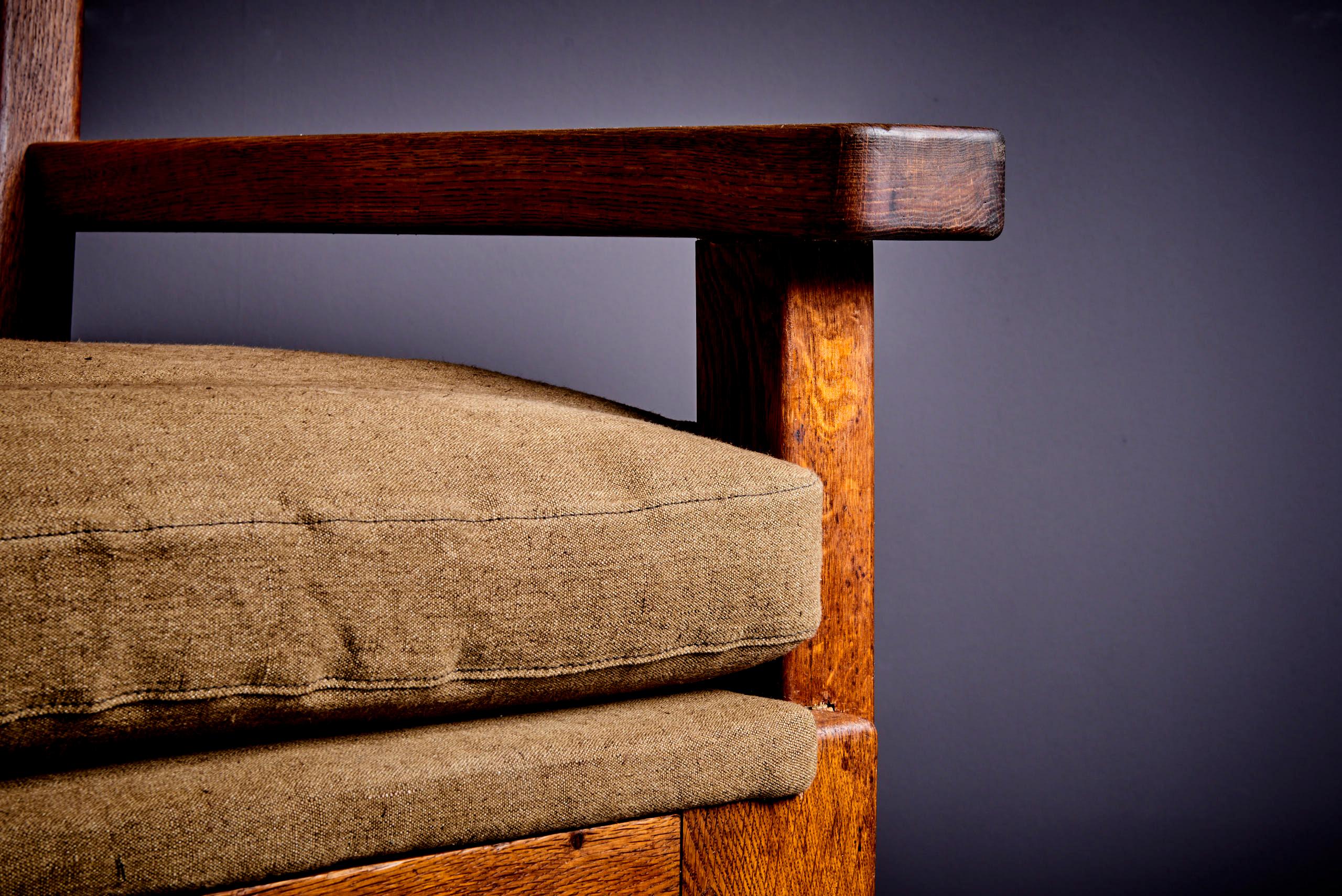 Rustic modern Oak Armchairs Germany 1940s 4
